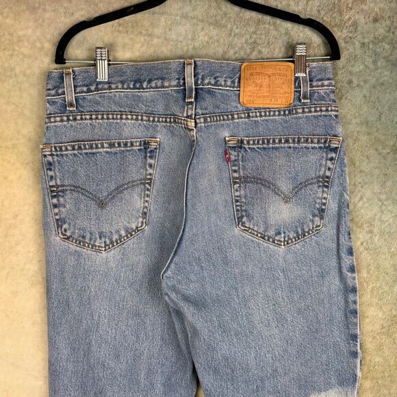 VTG 90s Levis 512 Denim Jeans Mens Sz 36x32 Blue Slim Fit Tapered Leg Med Wash - Picture 4 of 9